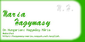 maria hagymasy business card