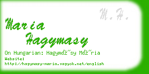 maria hagymasy business card